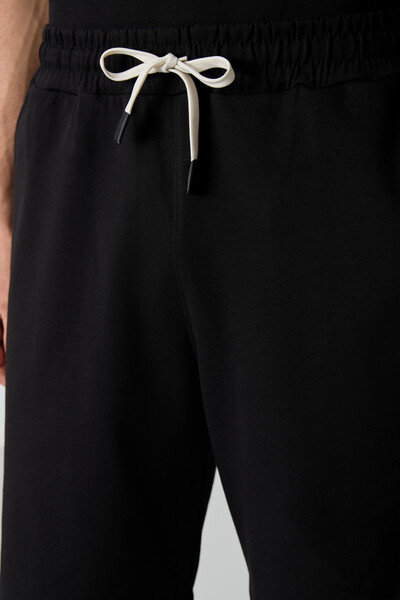 Tommylife Wholesale Crew Neck Oversize Basic Men's T-Shirt Shorts Set 85249 Black - Thumbnail