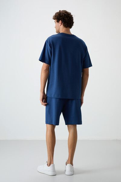 Tommylife Wholesale Crew Neck Oversize Men's T-Shirt Shorts Set 85250 Parliament - Thumbnail