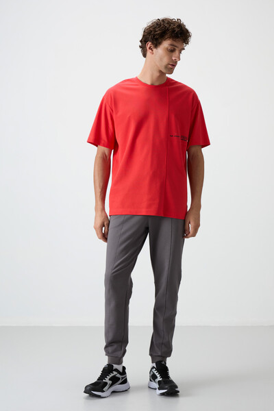 Tommylife Wholesale Crew Neck Oversize Printed Men's T-Shirt 88370 Fiesta - Thumbnail