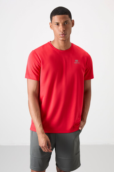 Tommylife Wholesale Crew Neck Standard Fit Active Sport Men's T-Shirt 88255 Red - Thumbnail