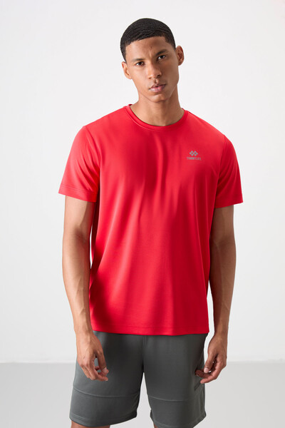 Tommylife Wholesale Crew Neck Standard Fit Active Sport Men's T-Shirt 88255 Red - Thumbnail