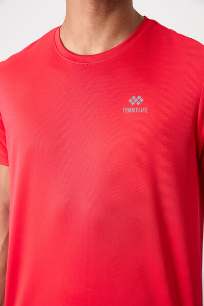 Tommylife Wholesale Crew Neck Standard Fit Active Sport Men's T-Shirt 88255 Red - Thumbnail