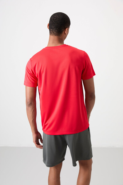 Tommylife Wholesale Crew Neck Standard Fit Active Sport Men's T-Shirt 88255 Red - Thumbnail