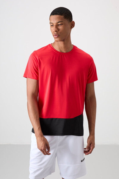 Tommylife Wholesale Crew Neck Standard Fit Active Sports Men's T-Shirt 88383 Red - Thumbnail