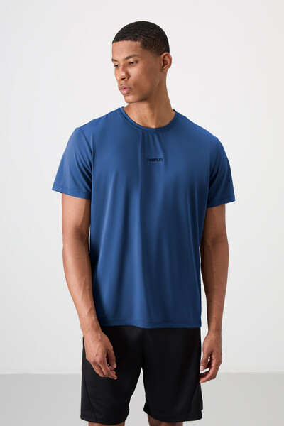 Tommylife Wholesale Crew Neck Standard Fit Active Sports Men's T-Shirt 88384 Parliament - Thumbnail