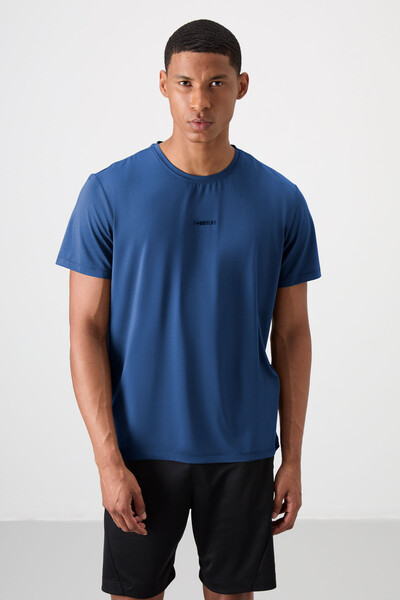 Tommylife Wholesale Crew Neck Standard Fit Active Sports Men's T-Shirt 88384 Parliament - Thumbnail