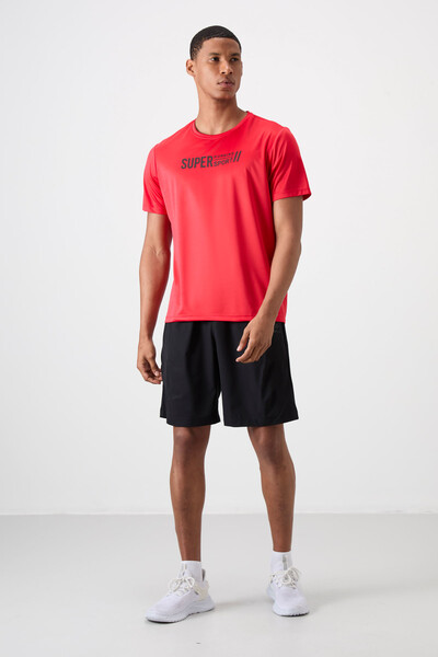 Tommylife Wholesale Crew Neck Standard Fit Active Sports Men's T-Shirt 88385 Red - Thumbnail