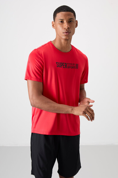 Tommylife Wholesale Crew Neck Standard Fit Active Sports Men's T-Shirt 88385 Red - Thumbnail