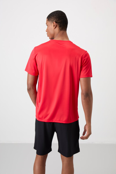 Tommylife Wholesale Crew Neck Standard Fit Active Sports Men's T-Shirt 88385 Red - Thumbnail