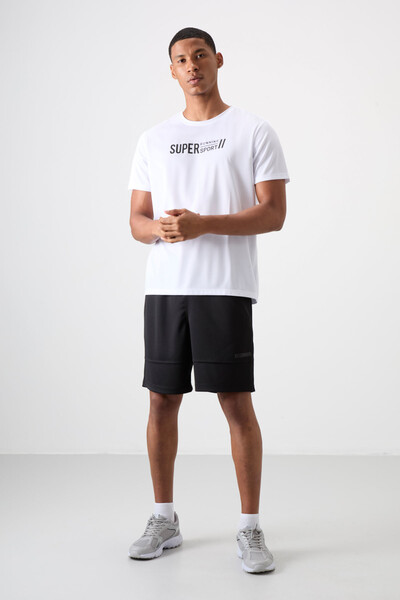 Tommylife Wholesale Crew Neck Standard Fit Active Sports Men's T-Shirt 88385 White - Thumbnail