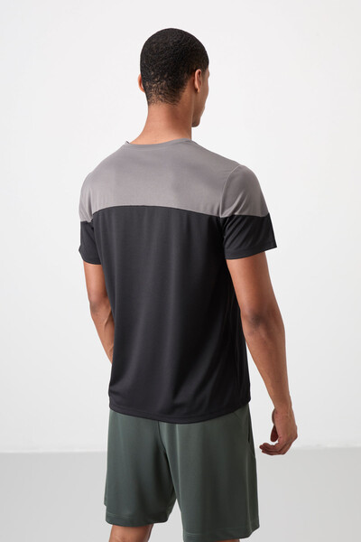 Tommylife Wholesale Crew Neck Standard Fit Active Sports Men's T-Shirt 88386 Black - Thumbnail