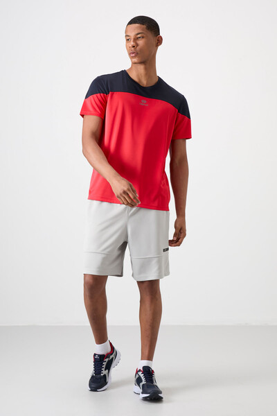 Tommylife Wholesale Crew Neck Standard Fit Active Sports Men's T-Shirt 88386 Red - Thumbnail