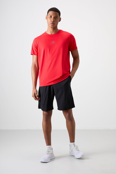 Tommylife Wholesale Crew Neck Standard Fit Active Sports Men's T-Shirt 88387 Red - Thumbnail