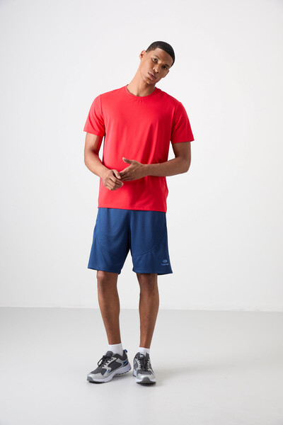 Tommylife Wholesale Crew Neck Standard Fit Active Sports Men's T-Shirt 88388 Red - Thumbnail