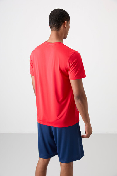 Tommylife Wholesale Crew Neck Standard Fit Active Sports Men's T-Shirt 88388 Red - Thumbnail