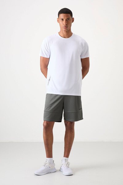 Tommylife Wholesale Crew Neck Standard Fit Active Sports Men's T-Shirt 88388 White - Thumbnail