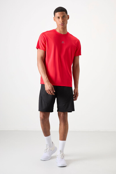 Tommylife Wholesale Crew Neck Standard Fit Active Sports Men's T-Shirt 88390 Red - Thumbnail