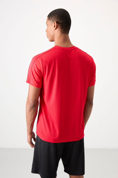 Tommylife Wholesale Crew Neck Standard Fit Active Sports Men's T-Shirt 88390 Red - Thumbnail