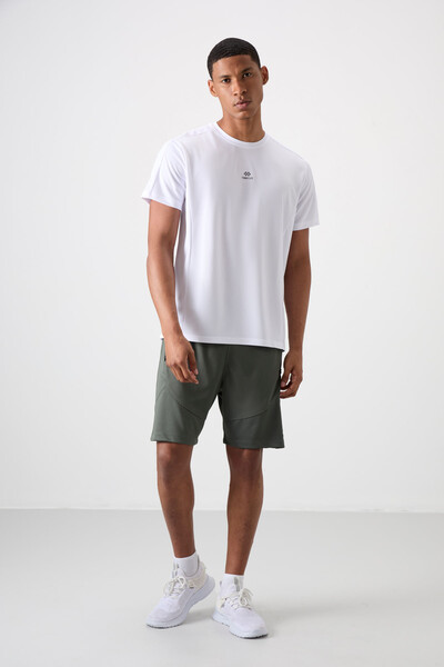Tommylife Wholesale Crew Neck Standard Fit Active Sports Men's T-Shirt 88390 White - Thumbnail
