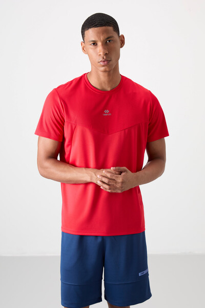 Tommylife Wholesale Crew Neck Standard Fit Active Sports Men's T-Shirt 88391 Red - Thumbnail