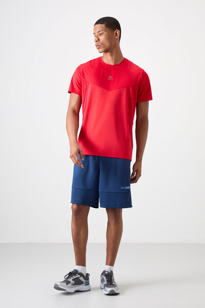 Tommylife Wholesale Crew Neck Standard Fit Active Sports Men's T-Shirt 88391 Red - Thumbnail