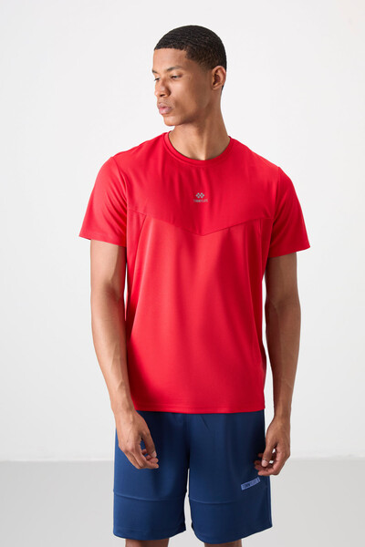 Tommylife Wholesale Crew Neck Standard Fit Active Sports Men's T-Shirt 88391 Red - Thumbnail