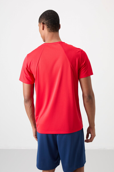 Tommylife Wholesale Crew Neck Standard Fit Active Sports Men's T-Shirt 88391 Red - Thumbnail