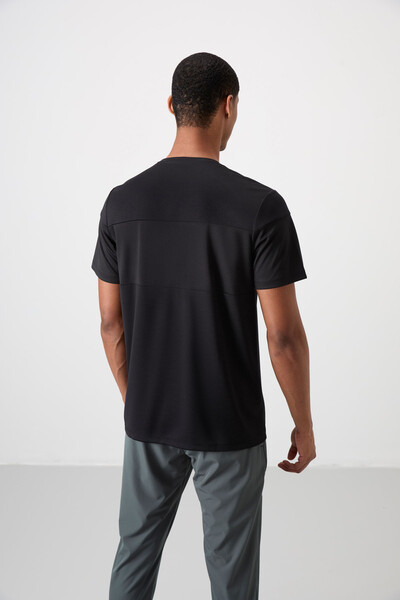 Tommylife Wholesale Crew Neck Standard Fit Active Sports Men's T-Shirt 88396 Black - Thumbnail