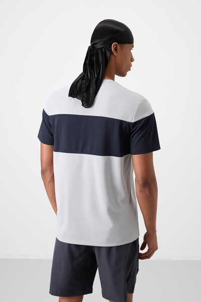 Tommylife Wholesale Crew Neck Standard Fit Active Sports Men's T-Shirt 88396 Gray - Thumbnail