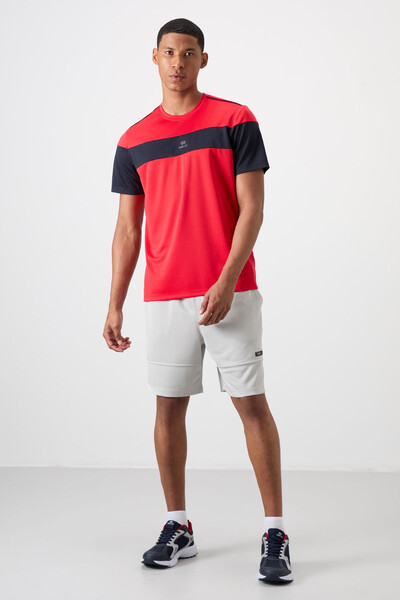 Tommylife Wholesale Crew Neck Standard Fit Active Sports Men's T-Shirt 88396 Red - Thumbnail