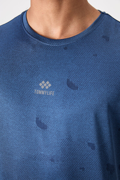 Tommylife Wholesale Crew Neck Standard Fit Active Sports Men's T-Shirt 88397 Parliament - Thumbnail