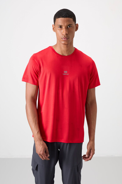 Tommylife Wholesale Crew Neck Standard Fit Active Sports Men's T-Shirt 88397 Red - Thumbnail