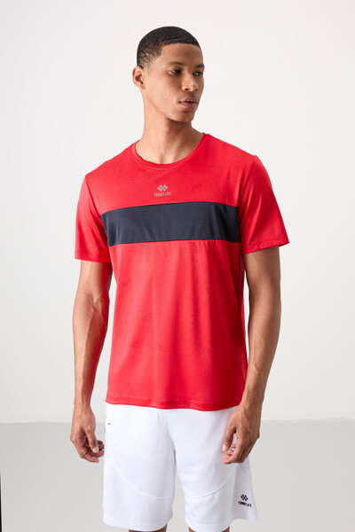 Tommylife Wholesale Crew Neck Standard Fit Active Sports Men's T-Shirt 88398 Red - Thumbnail