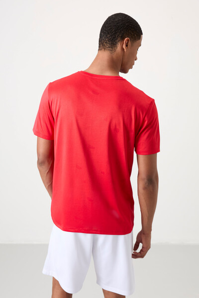 Tommylife Wholesale Crew Neck Standard Fit Active Sports Men's T-Shirt 88398 Red - Thumbnail