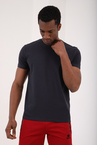 Tommylife Wholesale Crew Neck Standard Fit Basic Men's T-Shirt 87911 Anthracite - 5