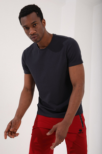 Tommylife Wholesale Crew Neck Standard Fit Basic Men's T-Shirt 87911 Anthracite - 8