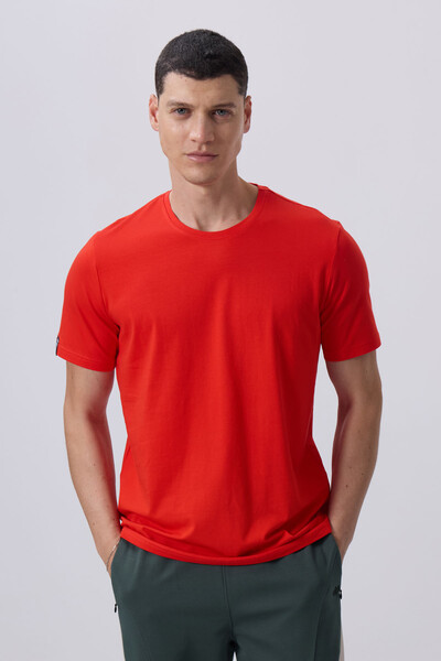 Tommylife Wholesale Crew Neck Standard Fit Basic Men's T-Shirt 87911 Fiesta - Thumbnail