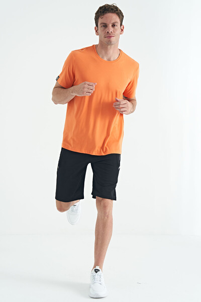 Tommylife Wholesale Crew Neck Standard Fit Basic Men's T-Shirt 87911 Orange - Thumbnail