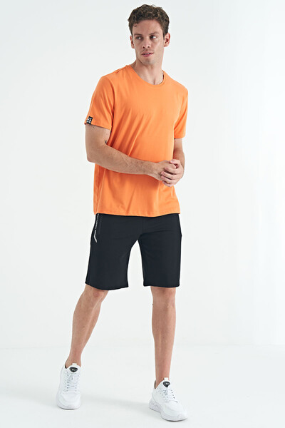 Tommylife Wholesale Crew Neck Standard Fit Basic Men's T-Shirt 87911 Orange - Thumbnail