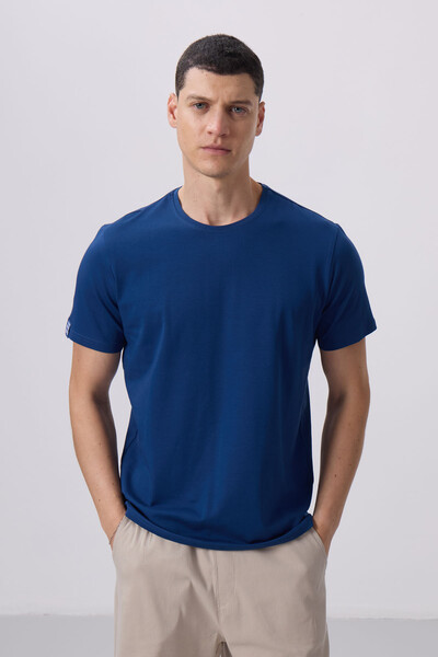 Tommylife Wholesale Crew Neck Standard Fit Basic Men's T-Shirt 87911 Parliament - Thumbnail