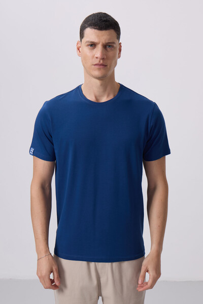 Tommylife Wholesale Crew Neck Standard Fit Basic Men's T-Shirt 87911 Parliament - Thumbnail