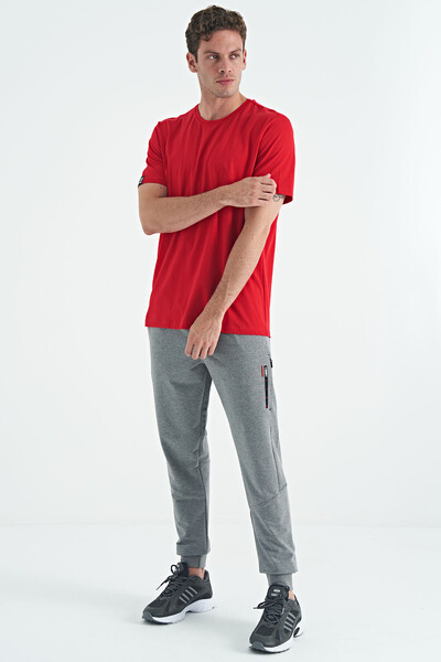 Tommylife Wholesale Crew Neck Standard Fit Basic Men's T-Shirt 87911 Red - Thumbnail