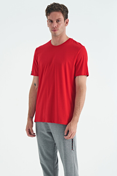 Tommylife Wholesale Crew Neck Standard Fit Basic Men's T-Shirt 87911 Red - Thumbnail