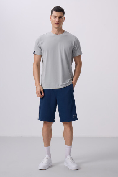 Tommylife Wholesale Crew Neck Standard Fit Basic Men's T-Shirt 87911 Stone - Thumbnail