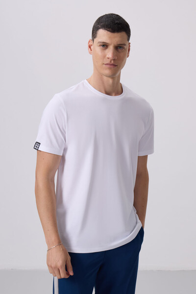 Tommylife Wholesale Crew Neck Standard Fit Basic Men's T-Shirt 87911 White - Thumbnail