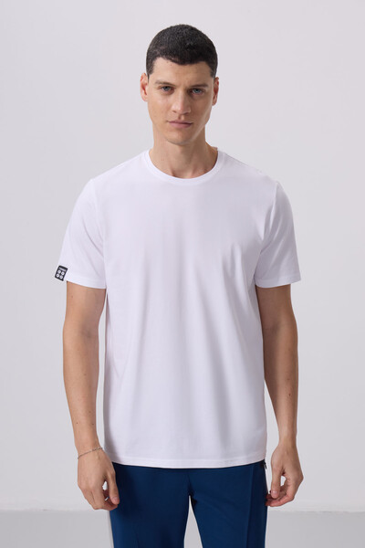 Tommylife Wholesale Crew Neck Standard Fit Basic Men's T-Shirt 87911 White - Thumbnail