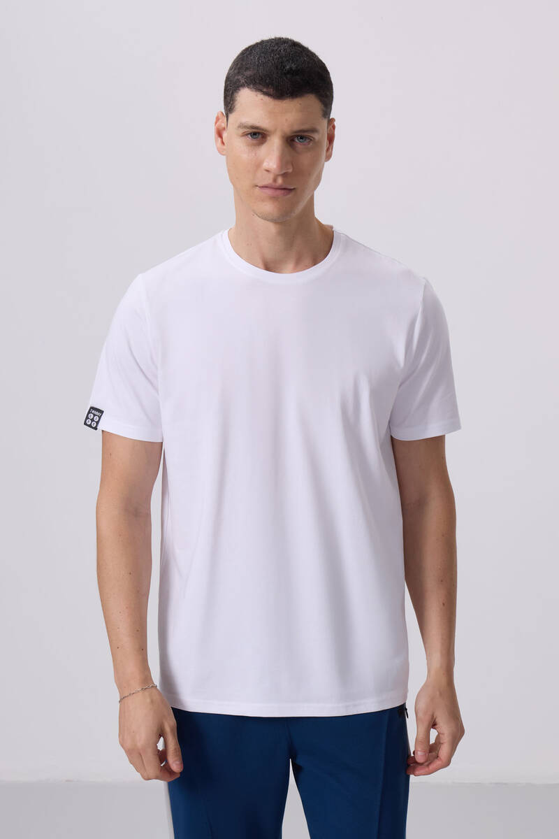 TOMMYLIFE - Tommylife Wholesale Crew Neck Standard Fit Basic Men's T-Shirt 87911 White