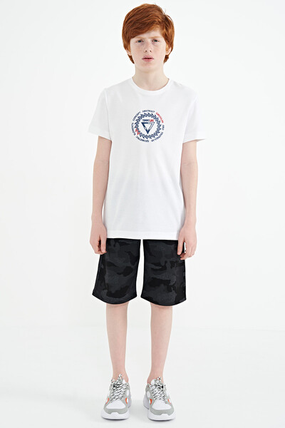 Tommylife Wholesale Crew Neck Standard Fit Boys' T-Shirt 11115 White - Thumbnail