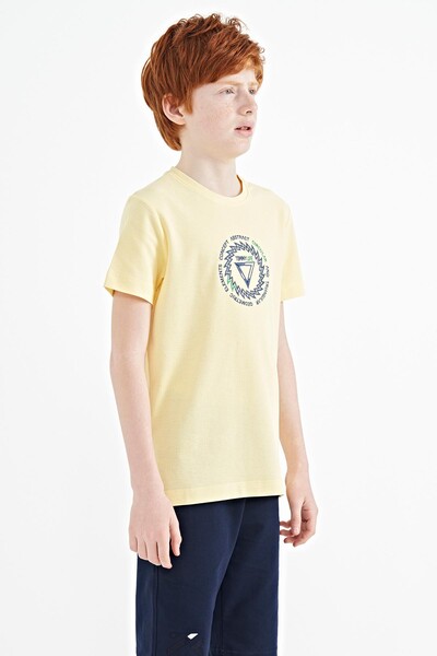 Tommylife Wholesale Crew Neck Standard Fit Boys' T-Shirt 11115 Yellow - Thumbnail