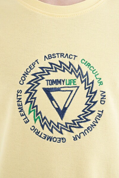 Tommylife Wholesale Crew Neck Standard Fit Boys' T-Shirt 11115 Yellow - Thumbnail